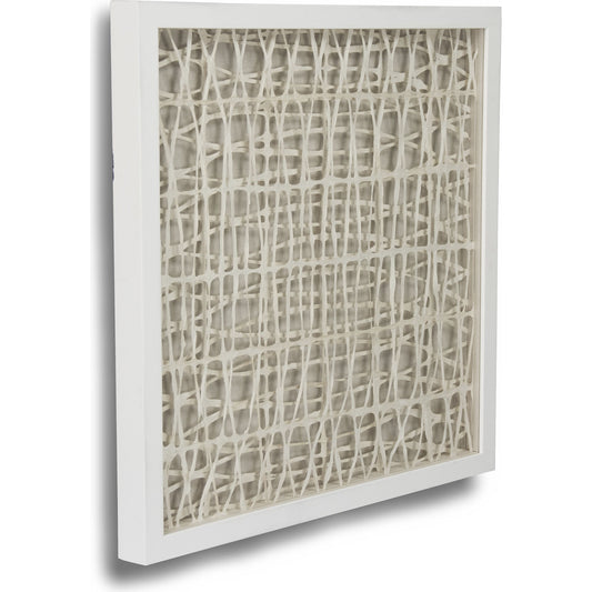 Abstract Neutral Paper Framed Art by Zentique in off-white paper in white frame and fir wood, glass. Made from pine wood, glass in a modern style.