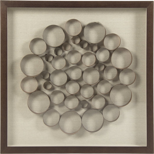 Abstract Circles Wall Art by Zentique. Made from pine wood frame, fir wood, glass in a modern style.