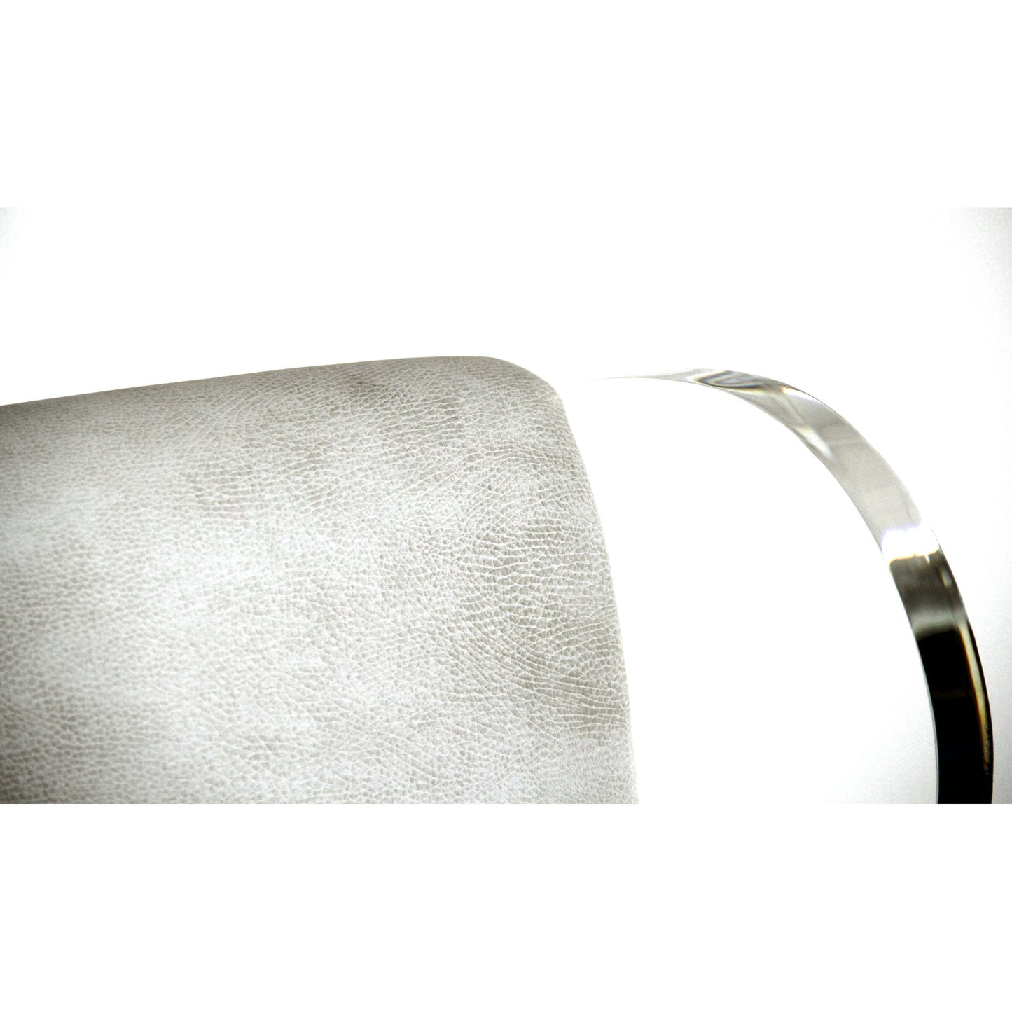 001 S-336467 | Closeup | Acrylic Wingback Chair by Zentique in white vinyl and acrylic. Made from acrylic in a modern style.
