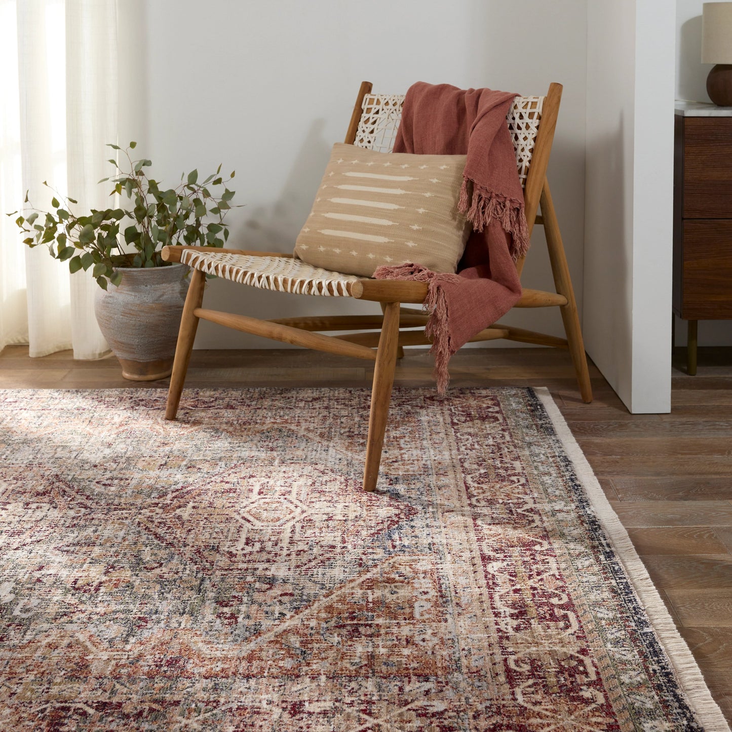 008 SI-1973911,SI-1973913,SI-1973914,SI-2444860 | Lifestyle | Zefira ZFA16 Rug by Jaipur Living in red, blue. Made from 100% polypropylene in a unique style.