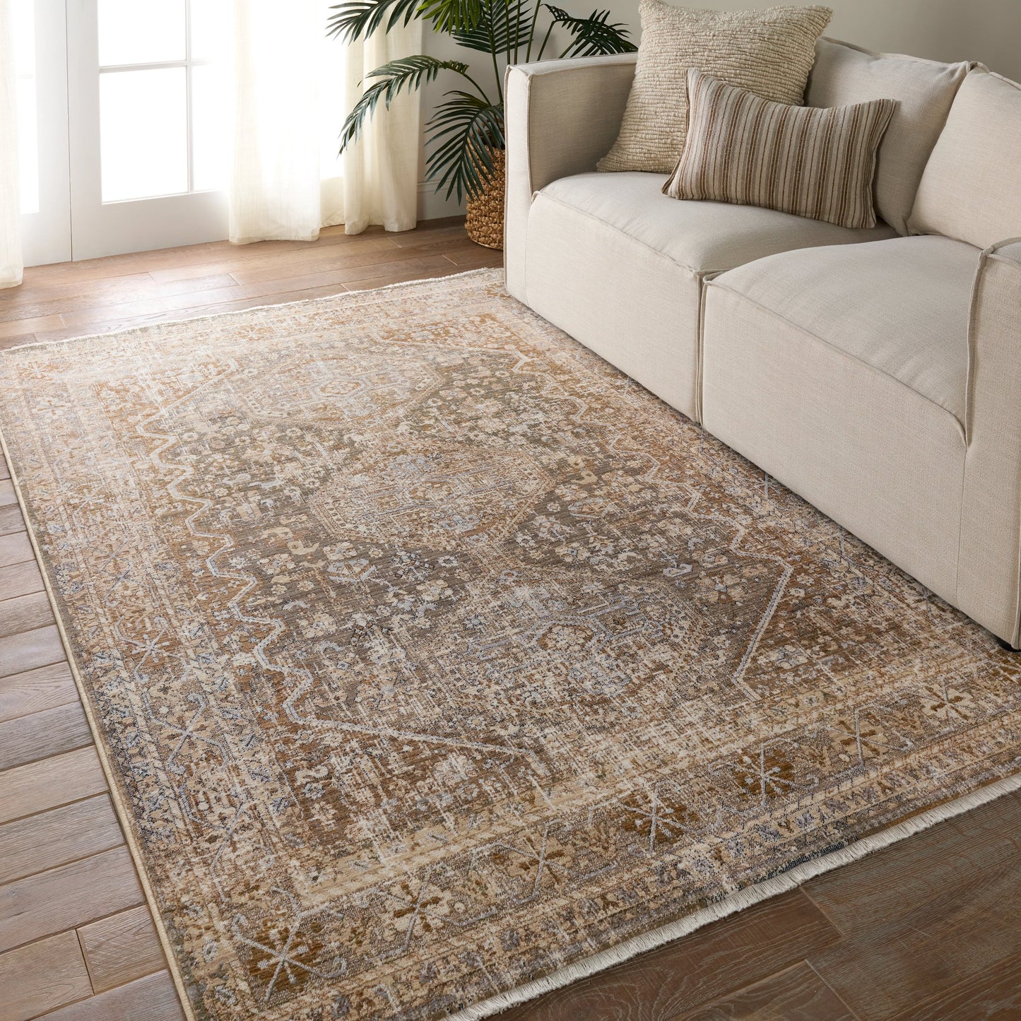 005 SI-1973915,SI-1973916,SI-1973917,SI-1973918,SI-2444861 | Lifestyle | Zefira ZFA17 Rug by Jaipur Living in tan, taupe. Made from 100% polypropylene in a unique style.