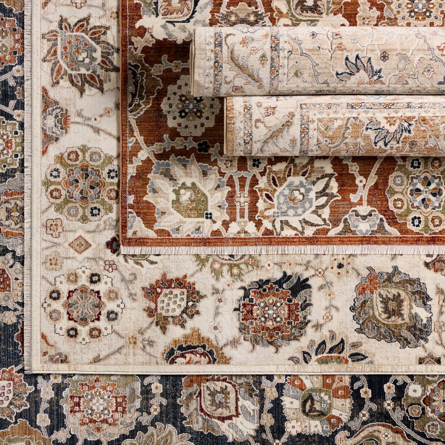 006 SI-1973923,SI-1973924,SI-1973925,SI-1973926 | Lifestyle | Zefira ZFA19 Rug by Jaipur Living in beige, orange. Made from 100% polypropylene in a unique style.