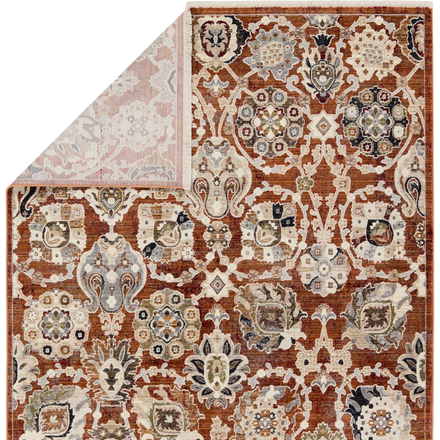 003 SI-1973935,SI-1973936,SI-1973937,SI-1973938 | Closeup | Zefira ZFA22 Rug by Jaipur Living in orange, cream. Made from 100% polypropylene in a unique style.