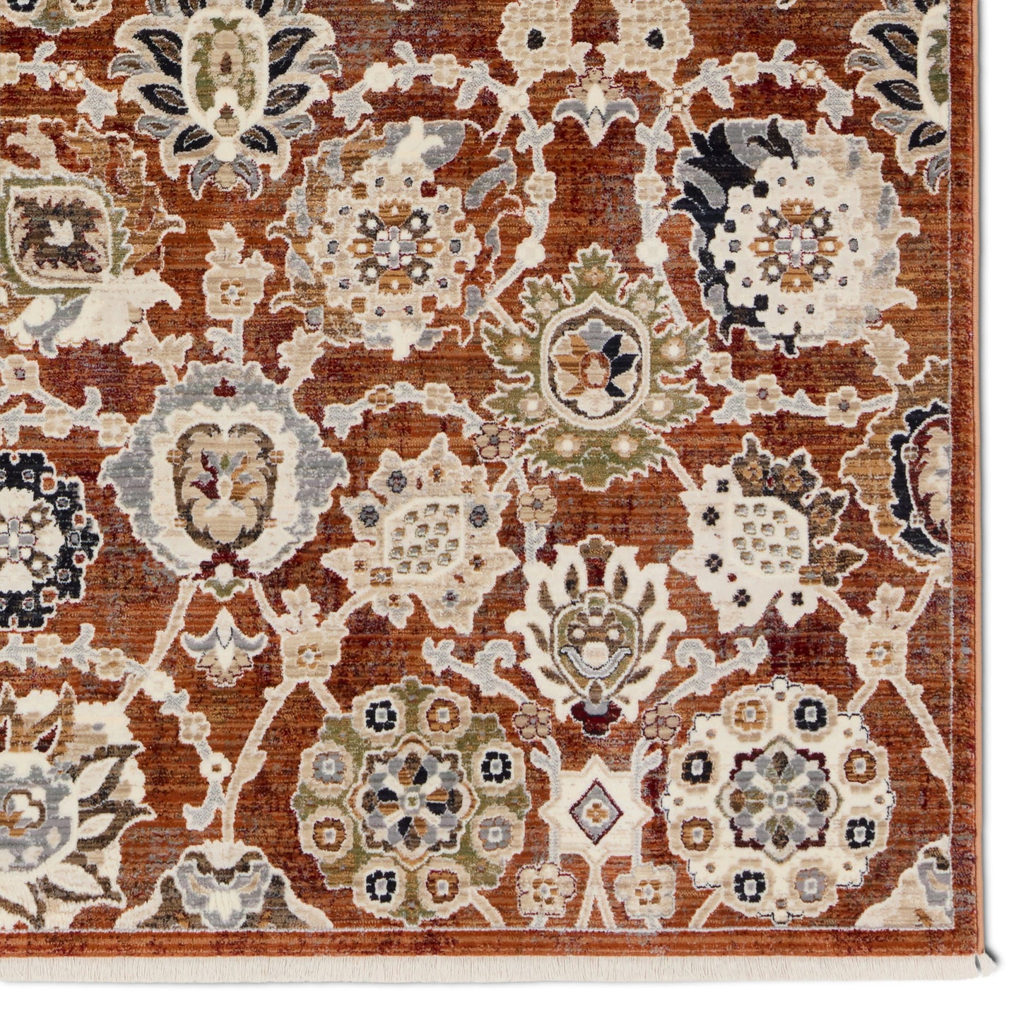 004 SI-1973935,SI-1973936,SI-1973937,SI-1973938 | Closeup | Zefira ZFA22 Rug by Jaipur Living in orange, cream. Made from 100% polypropylene in a unique style.