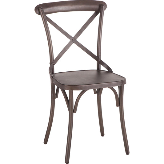 Anderson Dining Chairs by World Interiors in dark gray and gunmetal. Made from iron in a cottage & farmhouse style.