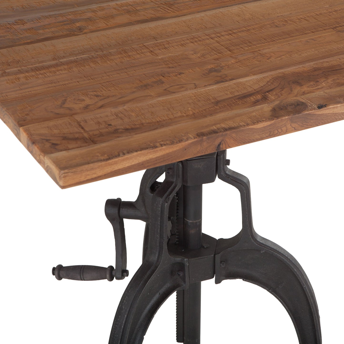 003 SR-876840 | Additional Silo | Artezia Adjustable Dining Table by World Interiors in brown and natural, matte black. Made from teak wood, iron in a modern style.