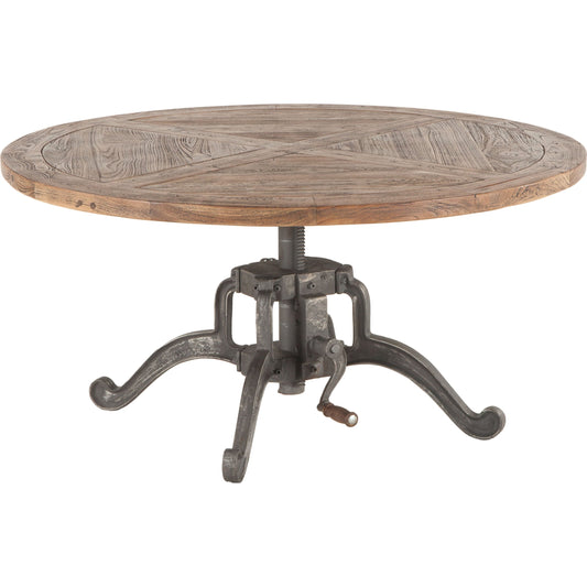 001 SR-876837 | Primary Silo | Artezia Adjustable Coffee Table by World Interiors in brown and weathered teak, gunmetal. Made from teak wood, iron in a modern style.