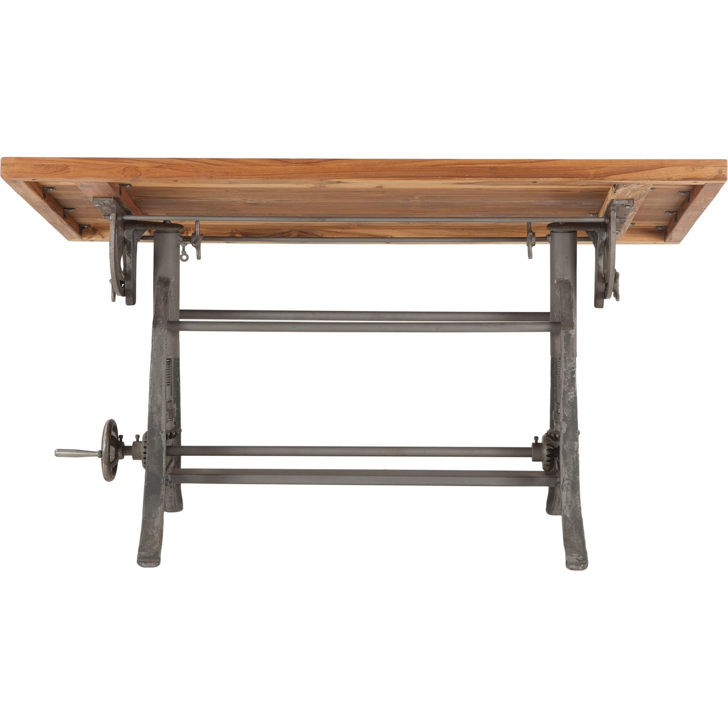 005 SR-876843 | Additional Silo | Artezia Industrial Drafting Desk by World Interiors in brown and natural, gunmetal. Made from teak wood, iron in a modern style.