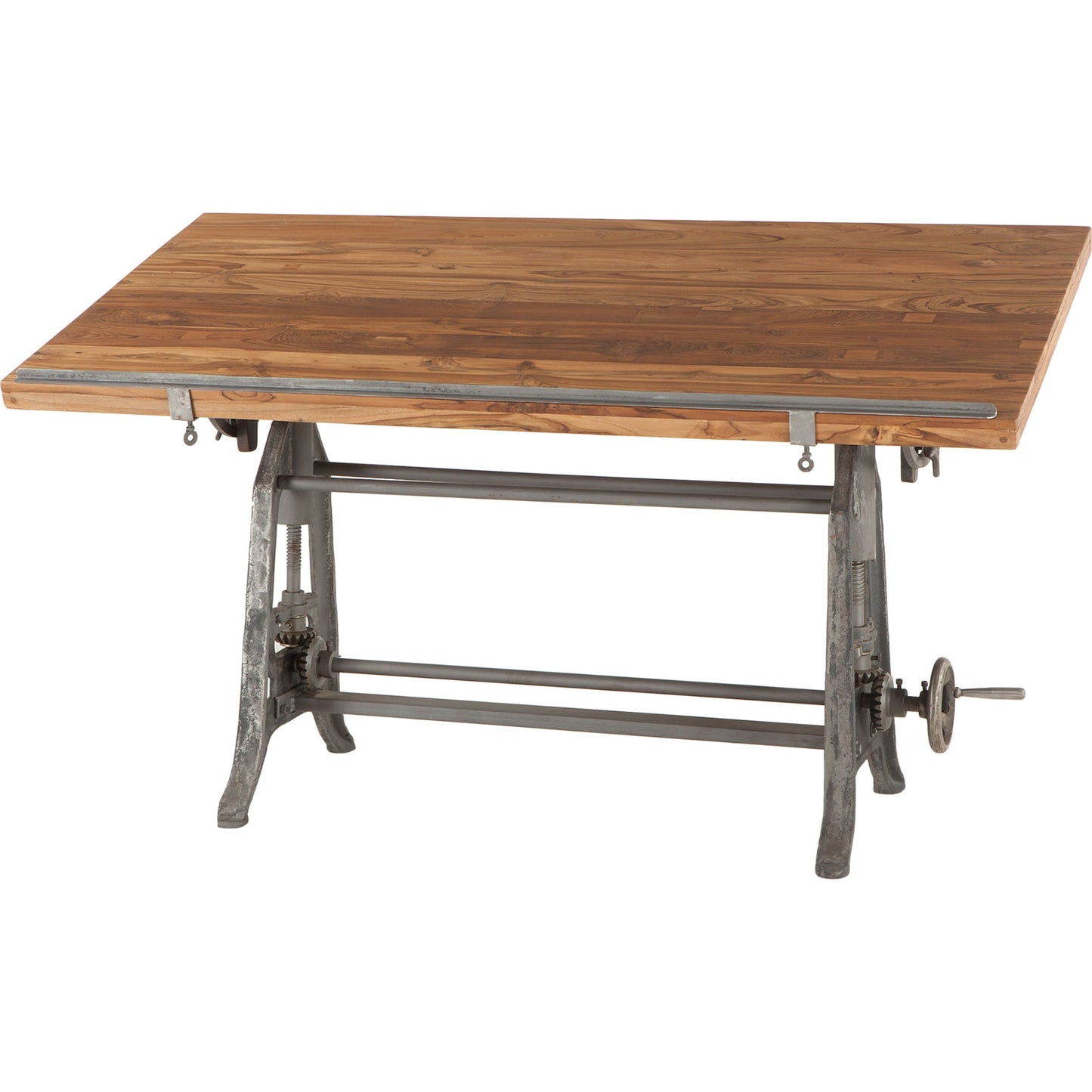 002 SR-876843 | Additional Silo | Artezia Industrial Drafting Desk by World Interiors in brown and natural, gunmetal. Made from teak wood, iron in a modern style.
