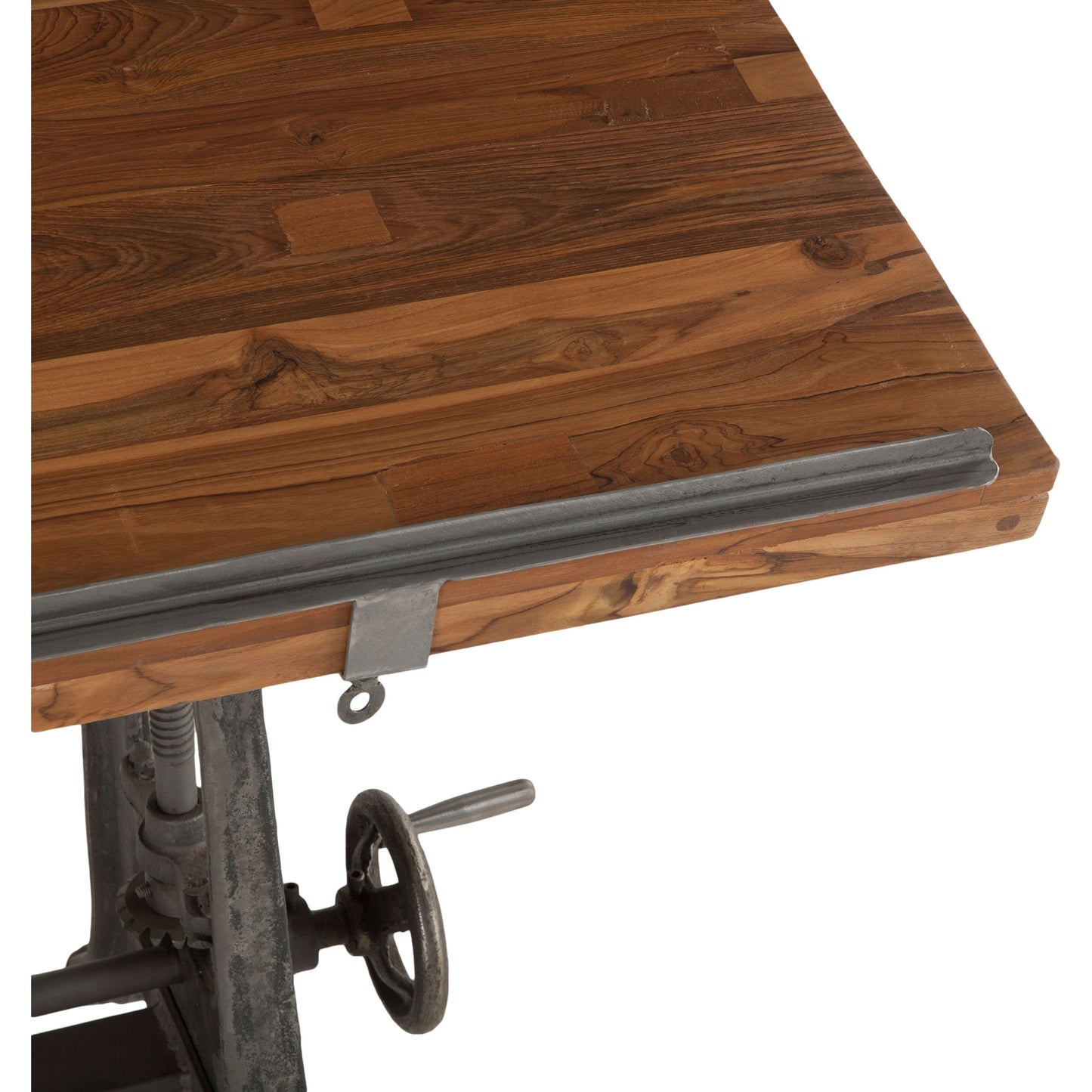 007 SR-876843 | Additional Silo | Artezia Industrial Drafting Desk by World Interiors in brown and natural, gunmetal. Made from teak wood, iron in a modern style.