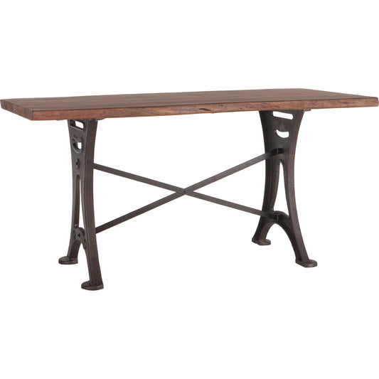 001 SR-876895 | Primary Silo | Blayne Gathering Table by World Interiors in brown and natural walnut, antique zinc. Made from acacia wood, cast iron in a modern style.
