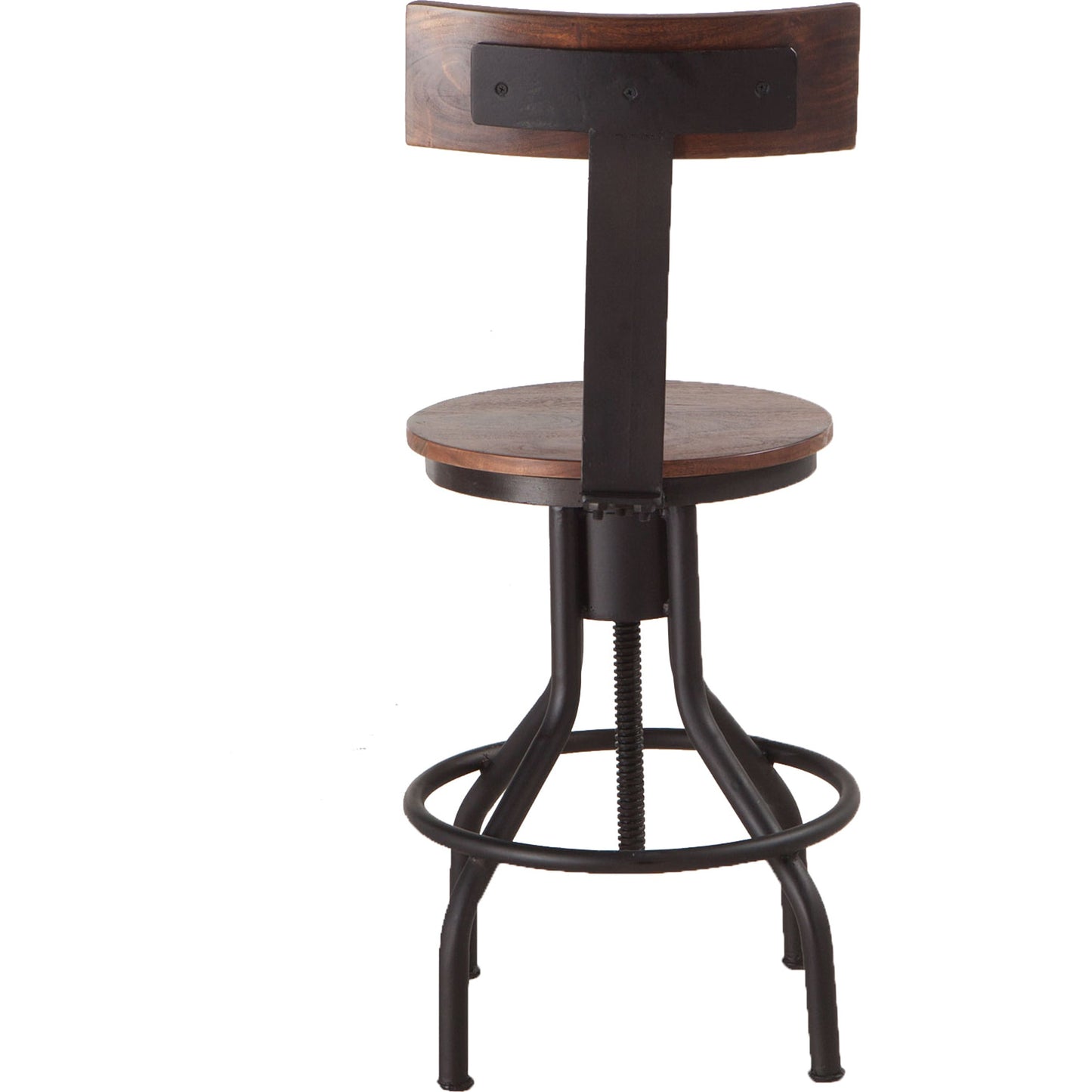 005 SR-876823 | Additional Silo | Artezia Adjustable Bar Stools by World Interiors in brown and walnut, antique zinc. Made from acacia wood, iron in a modern style.