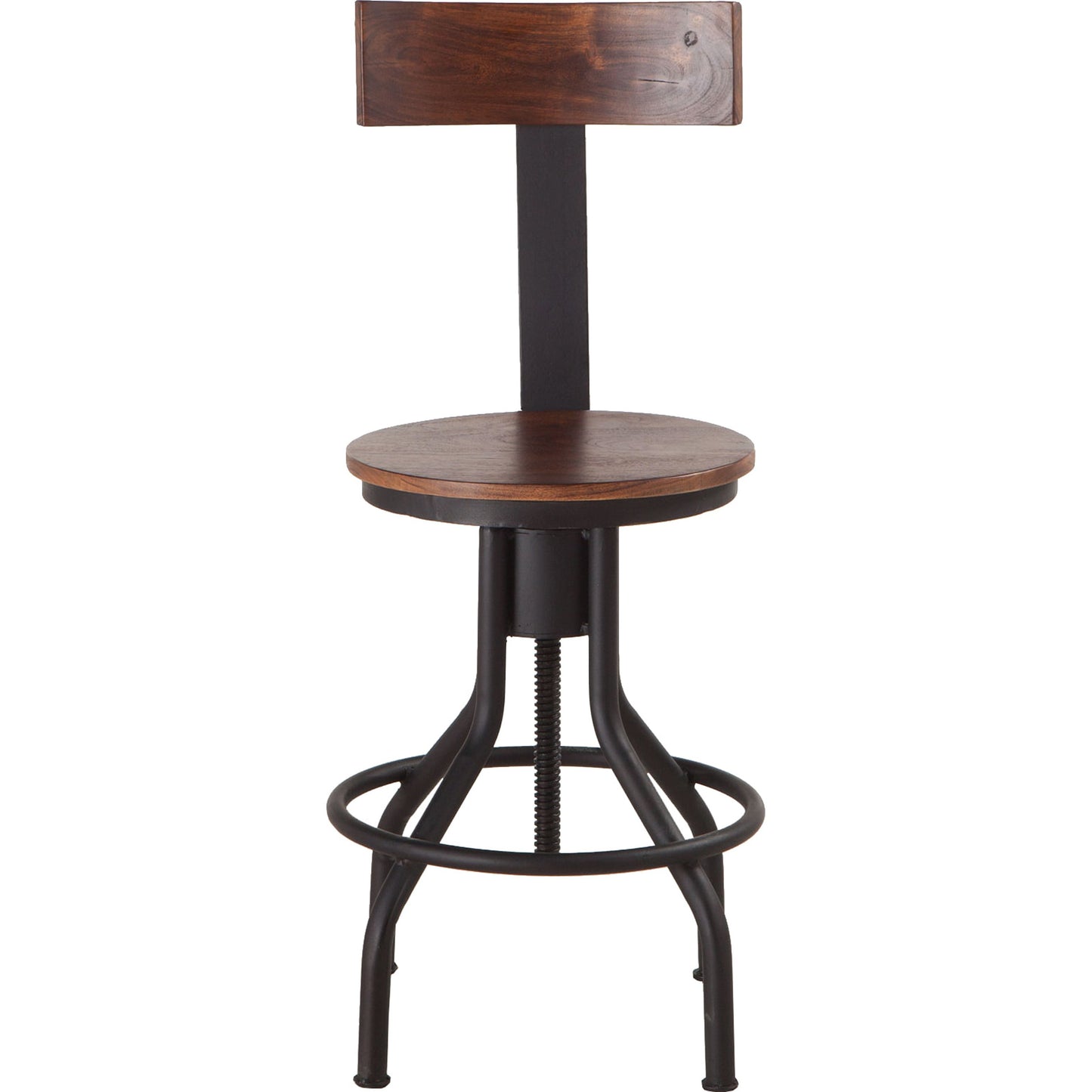 003 SR-876823 | Additional Silo | Artezia Adjustable Bar Stools by World Interiors in brown and walnut, antique zinc. Made from acacia wood, iron in a modern style.