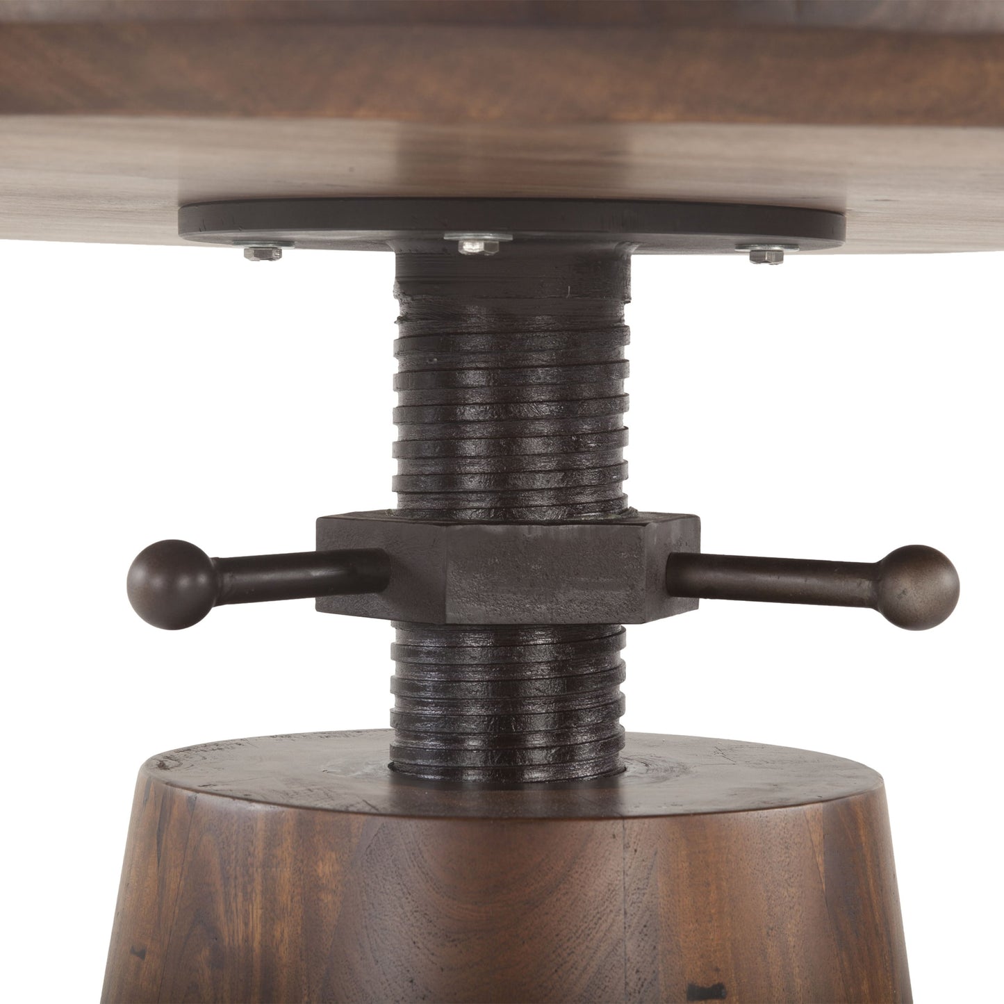 003 SR-876805 | Additional Silo | Amici Adjustable Dining Table by World Interiors in brown and walnut, antique zinc. Made from acacia wood, iron in a rustic style.