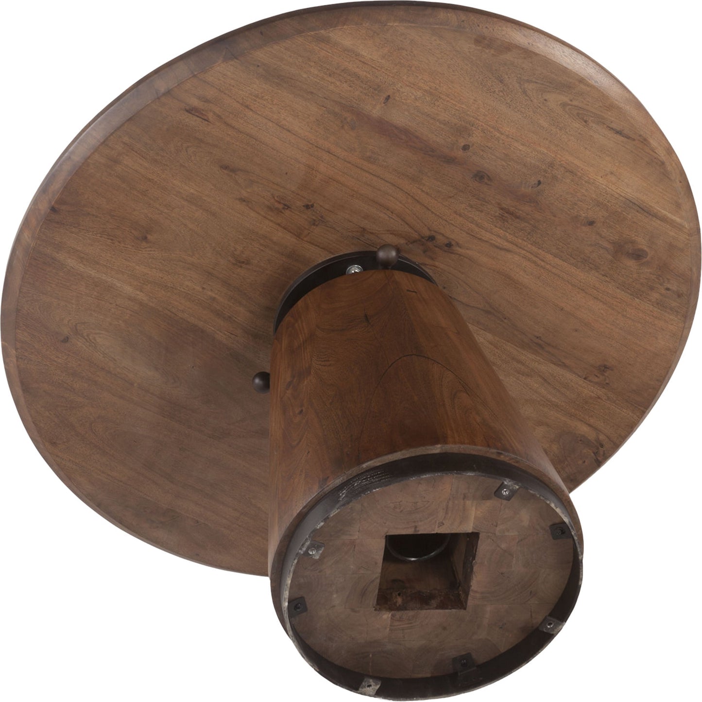 002 SR-876805 | Additional Silo | Amici Adjustable Dining Table by World Interiors in brown and walnut, antique zinc. Made from acacia wood, iron in a rustic style.