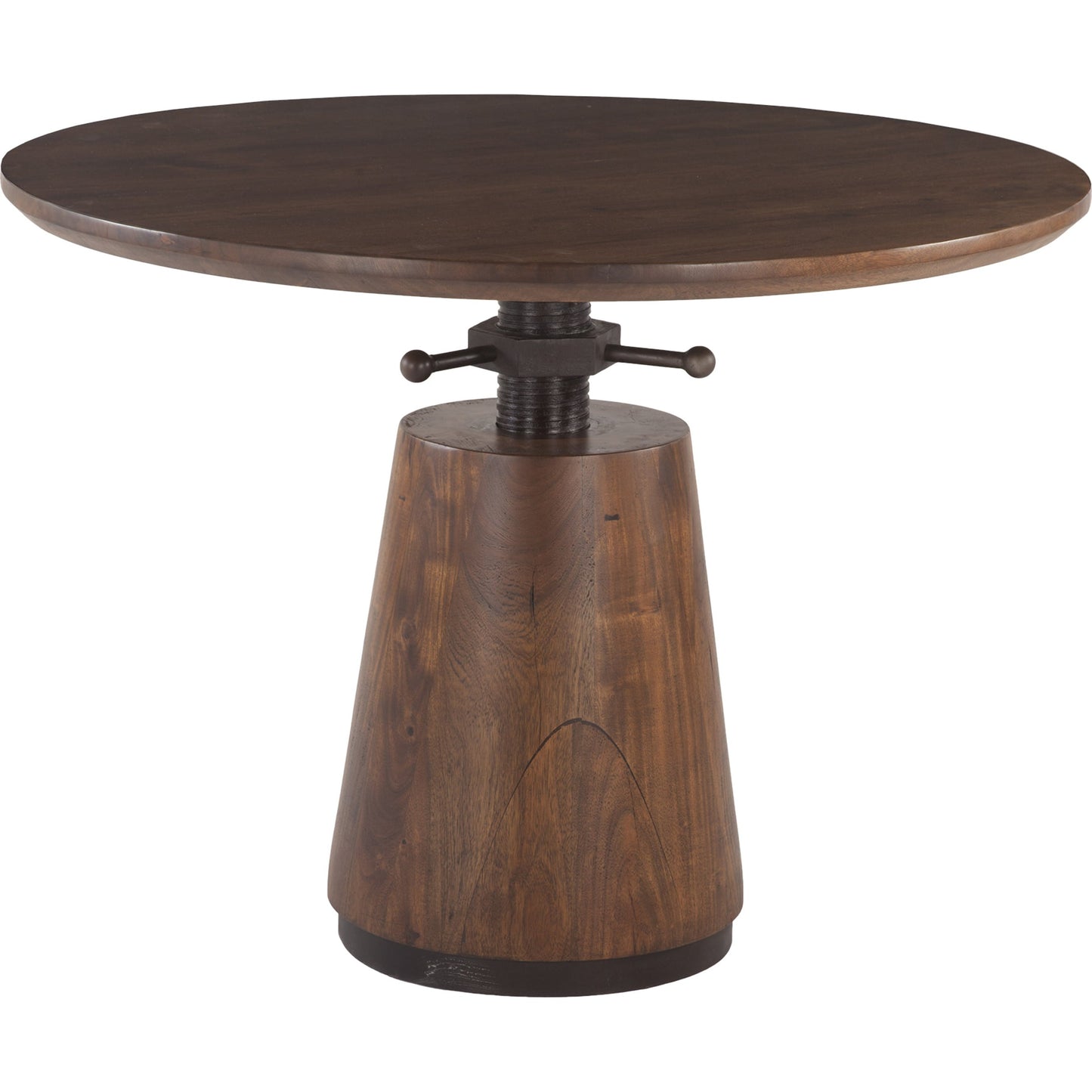 001 SR-876805 | Additional Silo | Amici Adjustable Dining Table by World Interiors in brown and walnut, antique zinc. Made from acacia wood, iron in a rustic style.