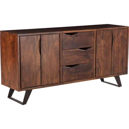 001 SR-877070 | Primary Silo | Nottingham Sideboard by World Interiors in brown and walnut, antique zinc. Made from acacia wood, iron in a modern style.