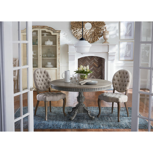 Portia Linen Chairs by World Interiors in off-white and whitewash. Made from linen, cotton, polyester blend fabric, oak wood in a traditional style.