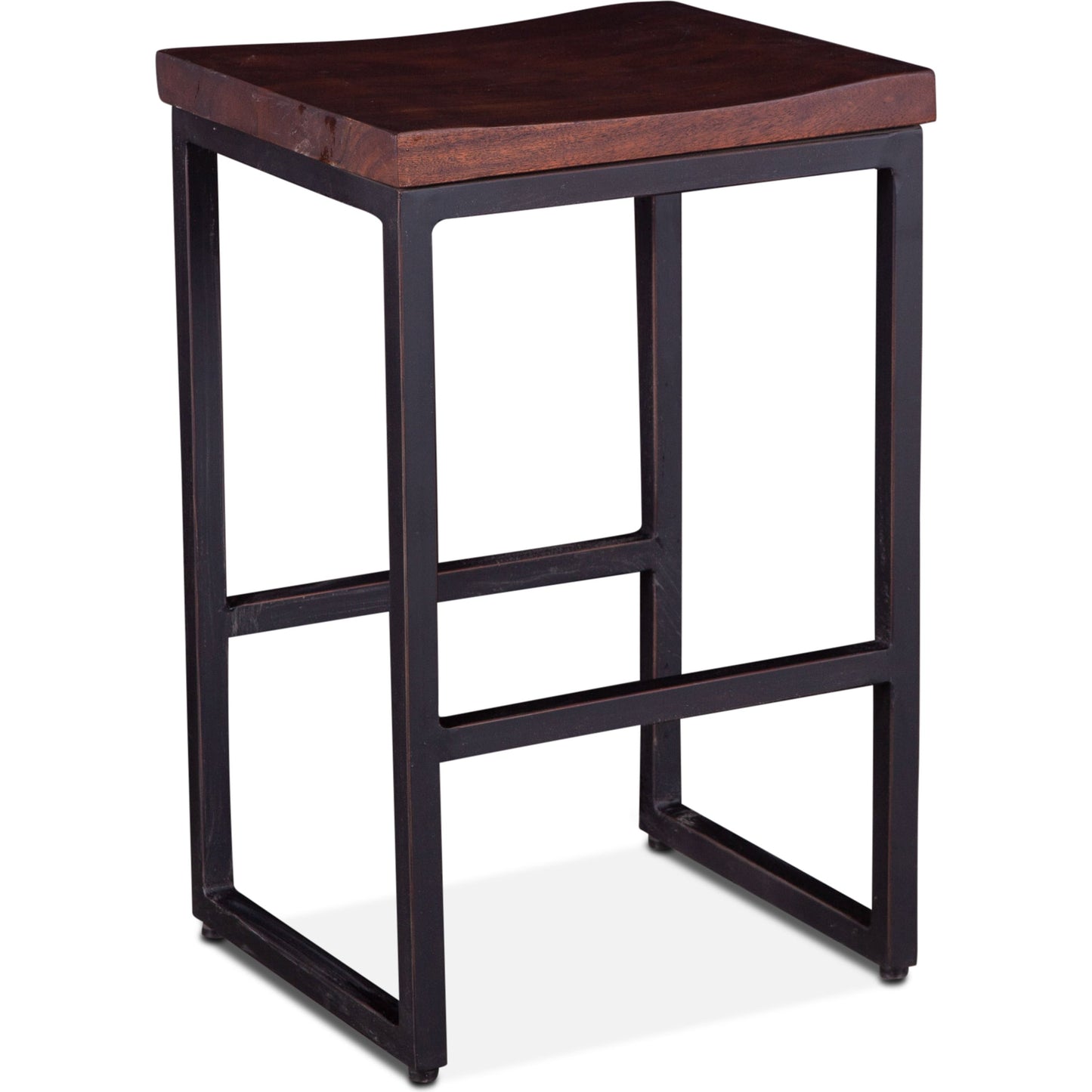 001 SR-876808 | Additional Silo | Amici Counter Stool by World Interiors in brown and walnut, antique zinc. Made from acacia wood, iron in a modern style.
