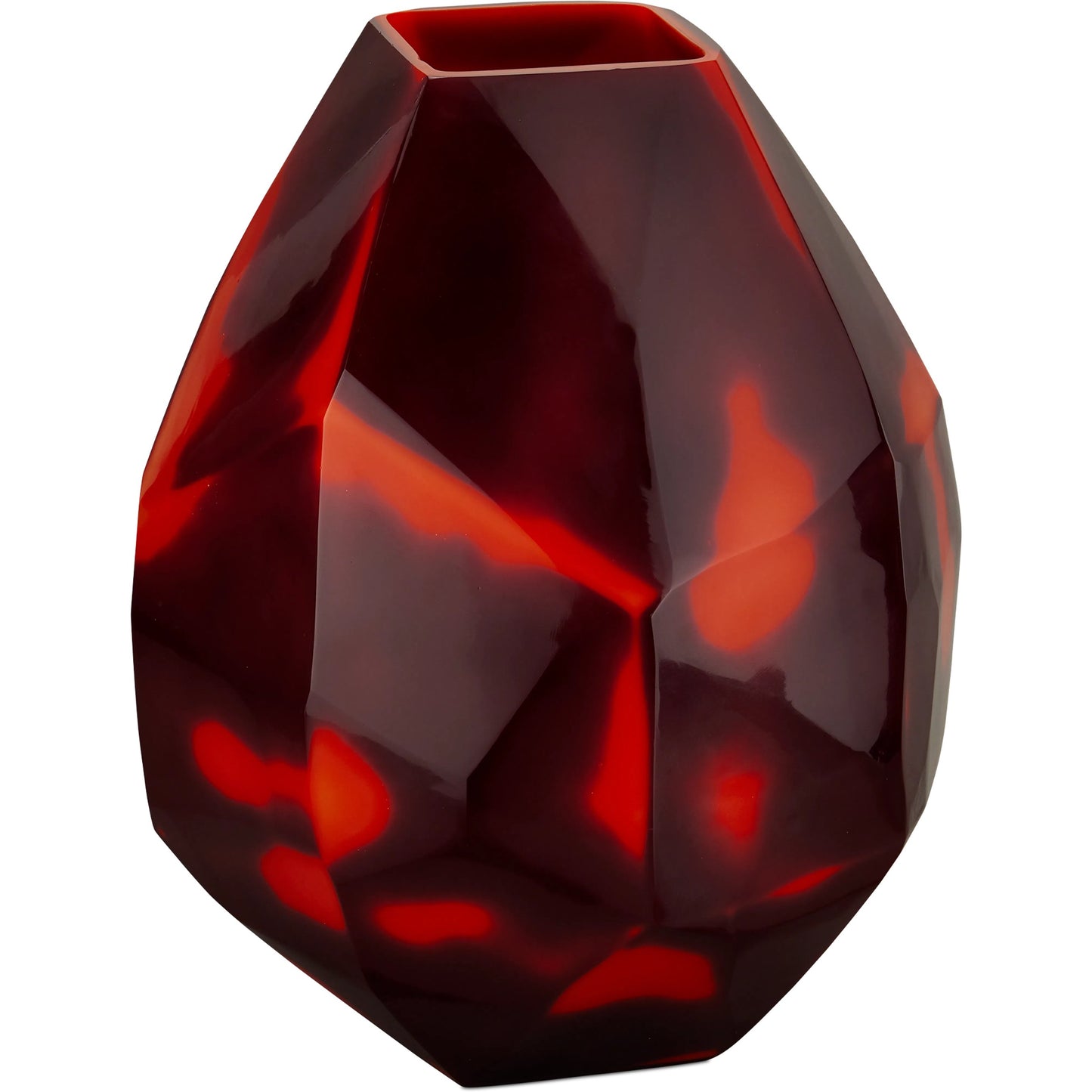003 SI-2191640 | Additional Silo | Akako Vase by Currey and Company in black, orange. Made from glass in a modern style.