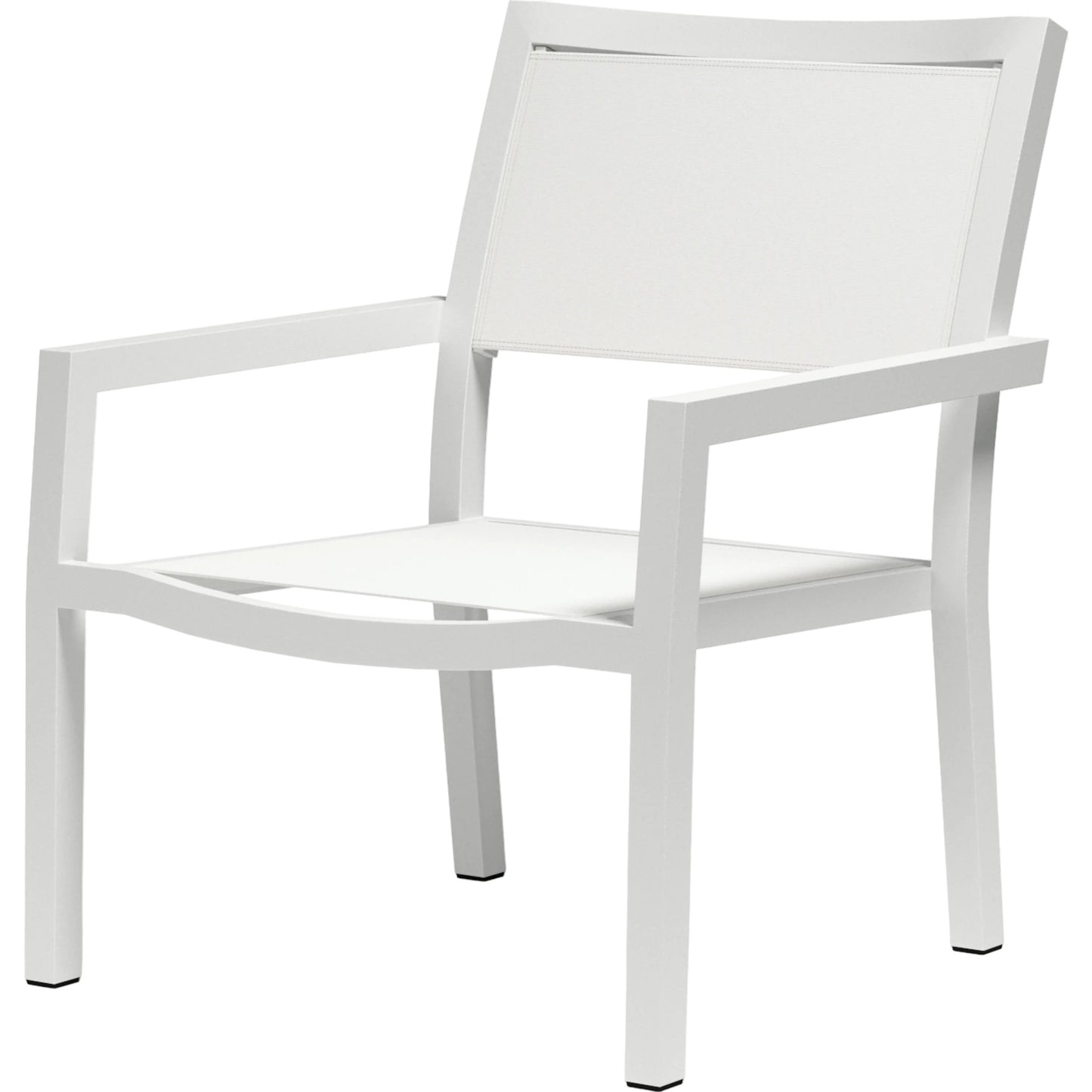 001 SI-2166660 | Additional Silo | Naples Outdoor Stackable Sling Club Chair by Sunset West in white. Made from aluminum in a modern style.