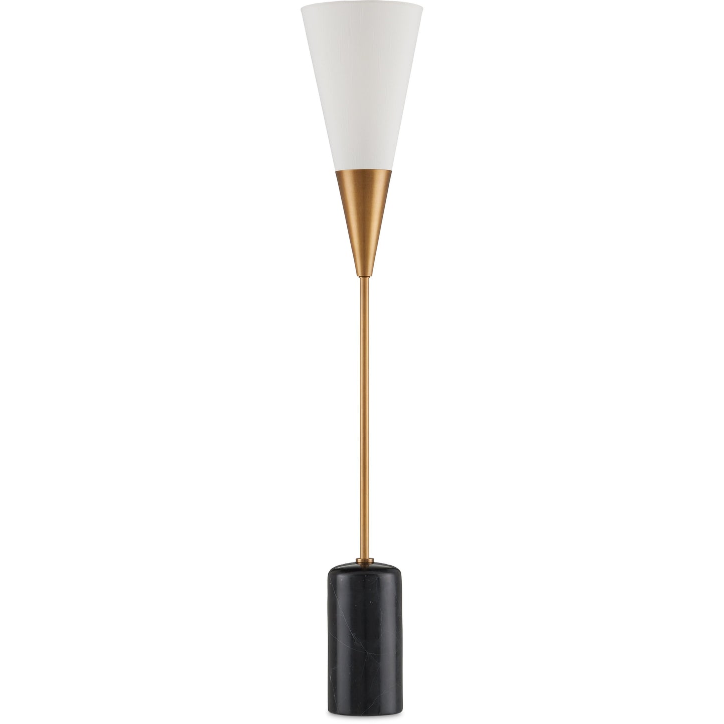 002 SI-2133997 | Additional Silo | Martini Torchiere Table Lamp by Currey and Company in brushed brass, black. Made from metal, marble in a modern style.