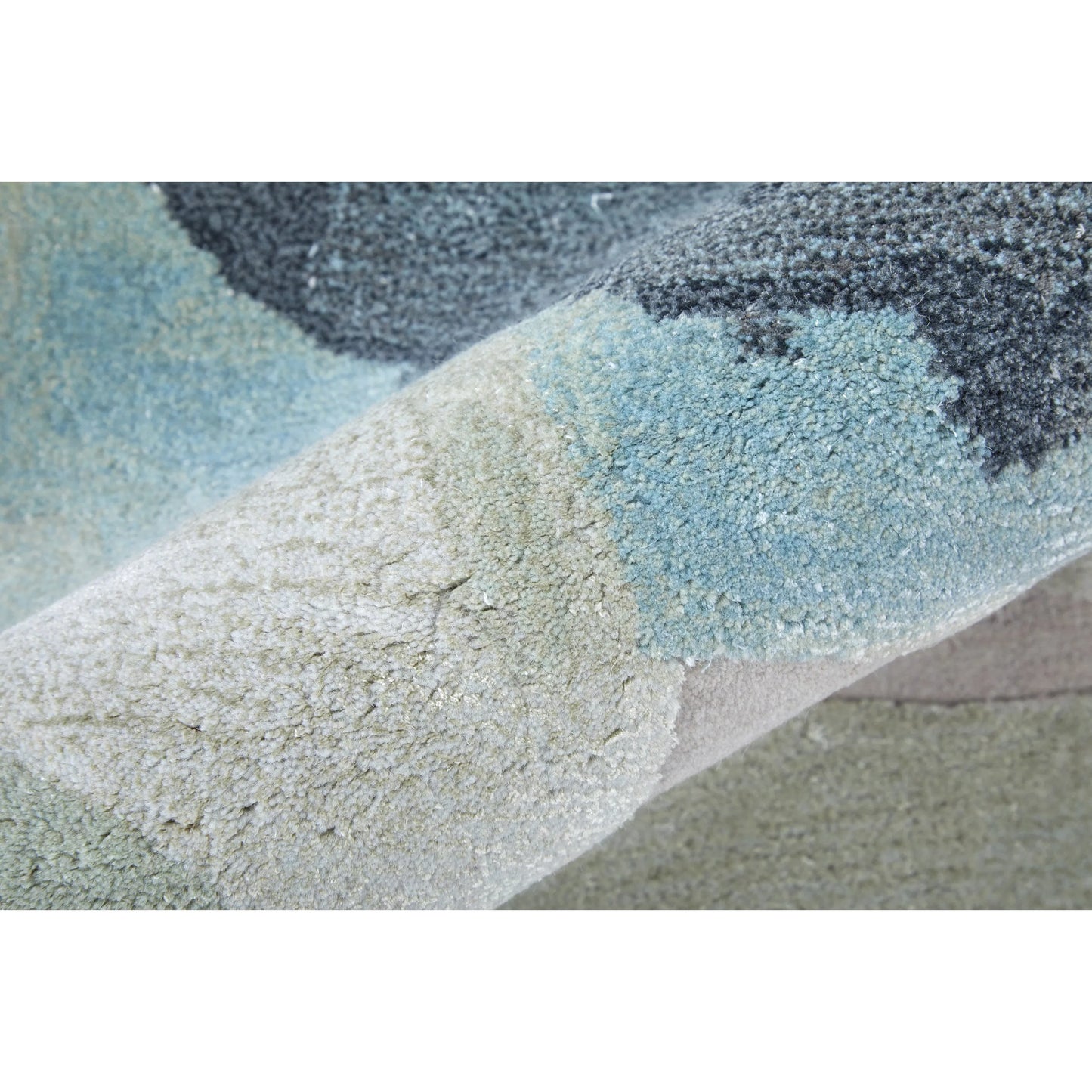 007 SI-2238438,SI-2238439,SI-2238440,SI-2238441,SI-2238442,SI-2238443 | Closeup | Kawai Rug - KAW8986F by Feizy in green, blue, ivory. Made from wool, viscose in a unique style.