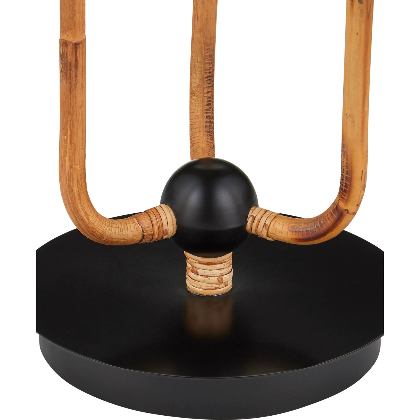 002 SI-2191858 | Additional Silo | Triptych Floor Lamp by Currey and Company in natural rattan, satin black. Made from wrought iron, rattan in a modern style.
