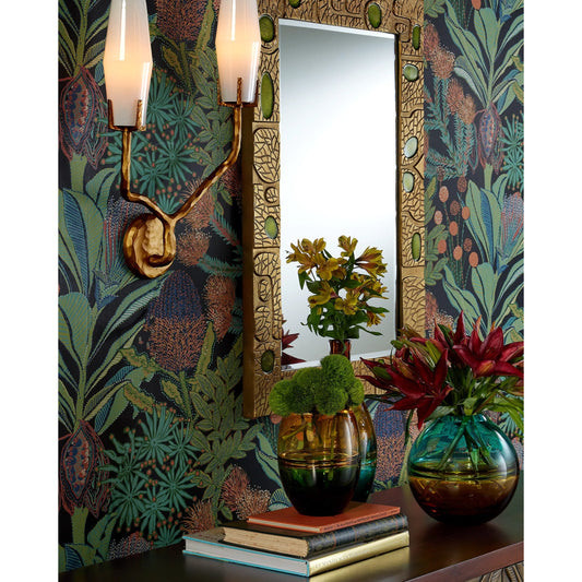 Tapio Vase Set by Currey and Company in aqua blue, amber, green. Made from glass in a eclectic & global style.