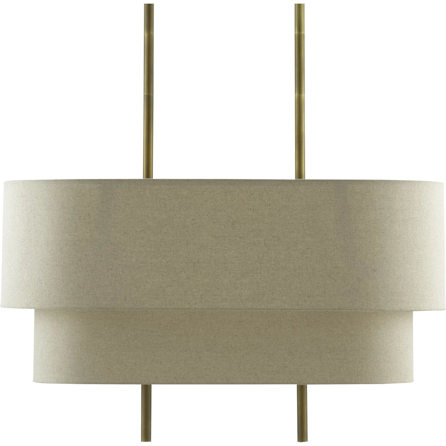 011 SR-823535 | Additional Silo | Combermere Rectangular Chandelier by Currey and Company in antique brass, linen. Made from metal, fabric in a modern style.