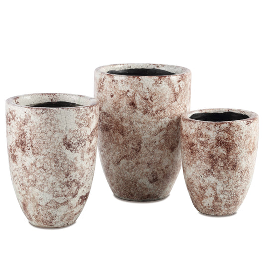 001 SI-2007806 | Primary Silo | Marne Vase Set by Currey and Company in brown, off white. Made from terracotta in a modern style.