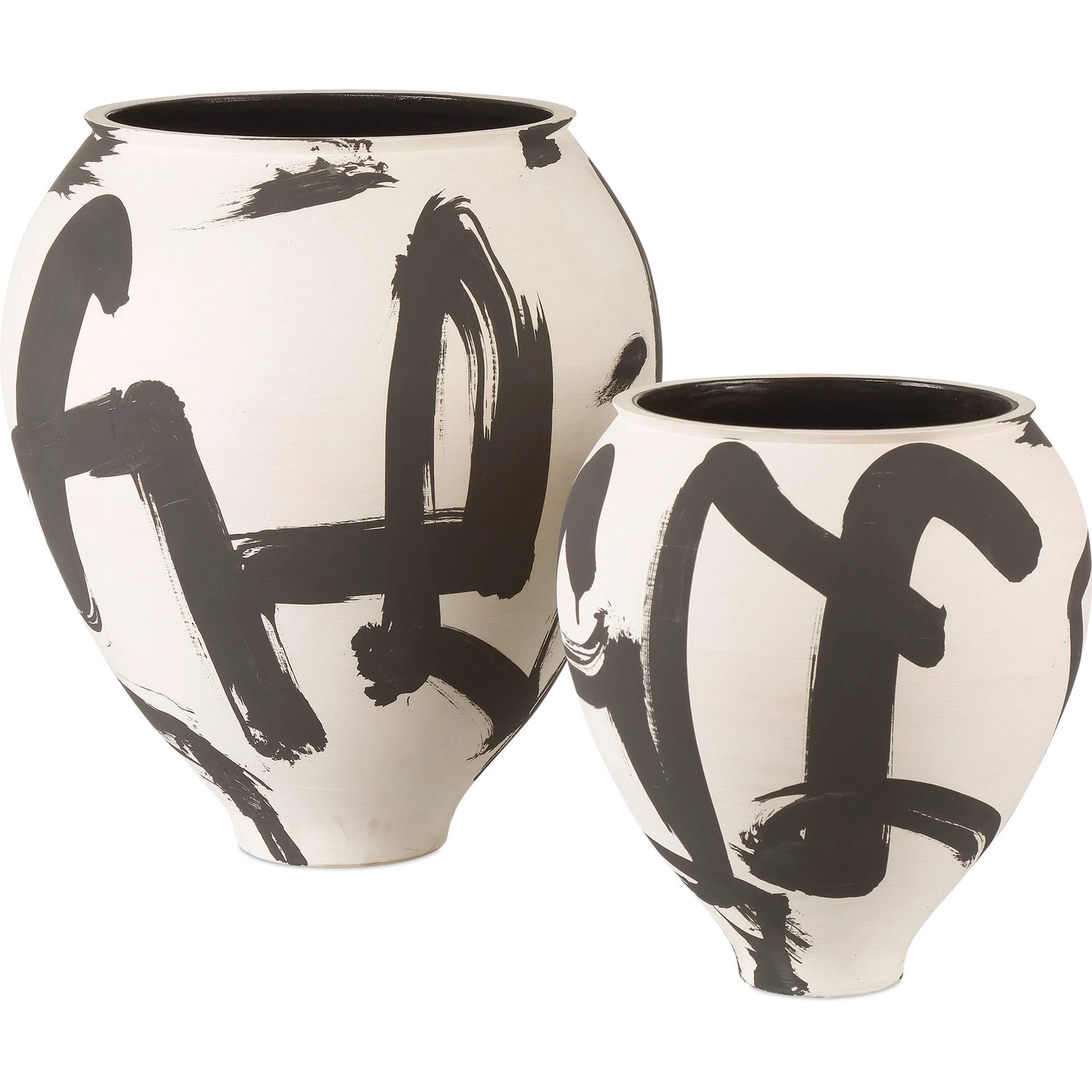 005 SI-2191758 | Additional Silo | Kenzo Vase by Currey and Company in off-white, black. Made from porcelain in a modern style.