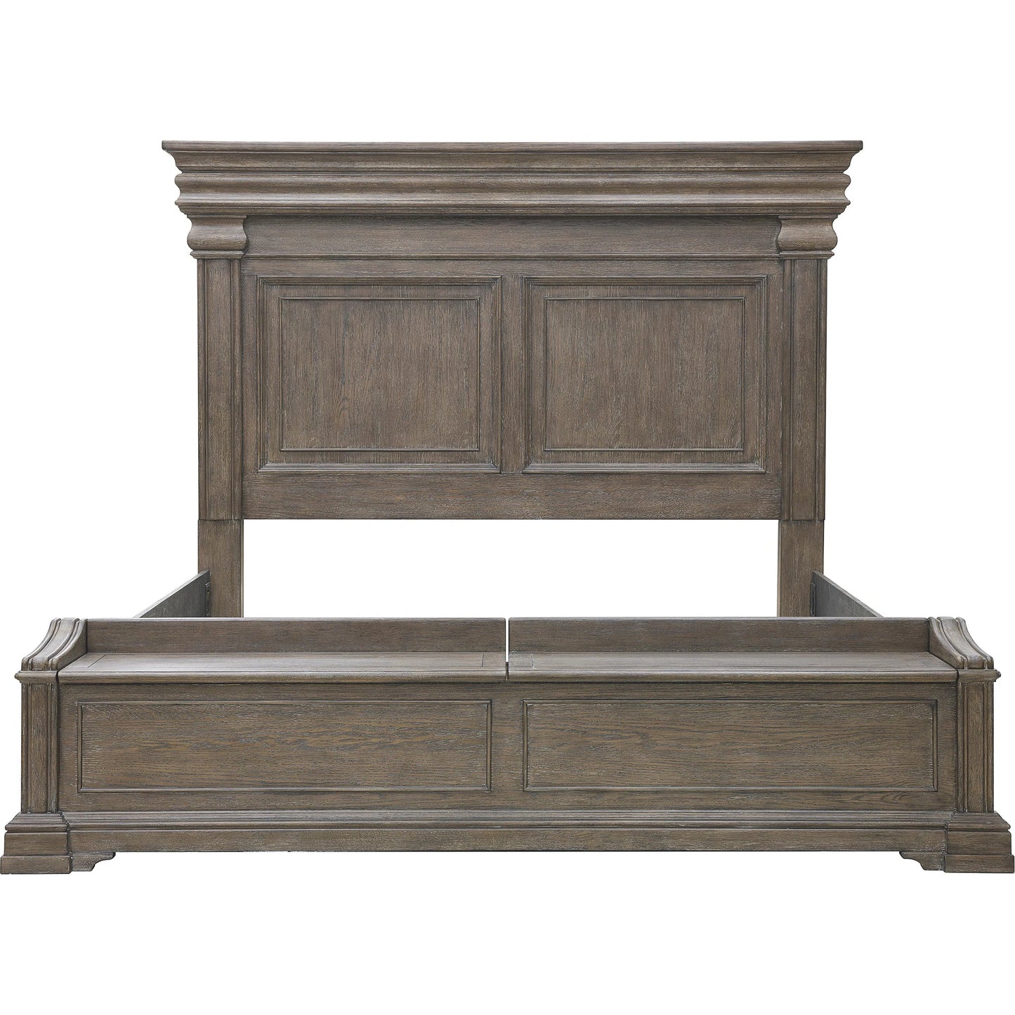 003 SI-2383574,SI-2383575,SI-2383576 | Additional Silo | Madison Ridge Bed with Chest Footboard by Pulaski Furniture in natural bark. Made from flat-cut white oak wood veneers in a unique style.