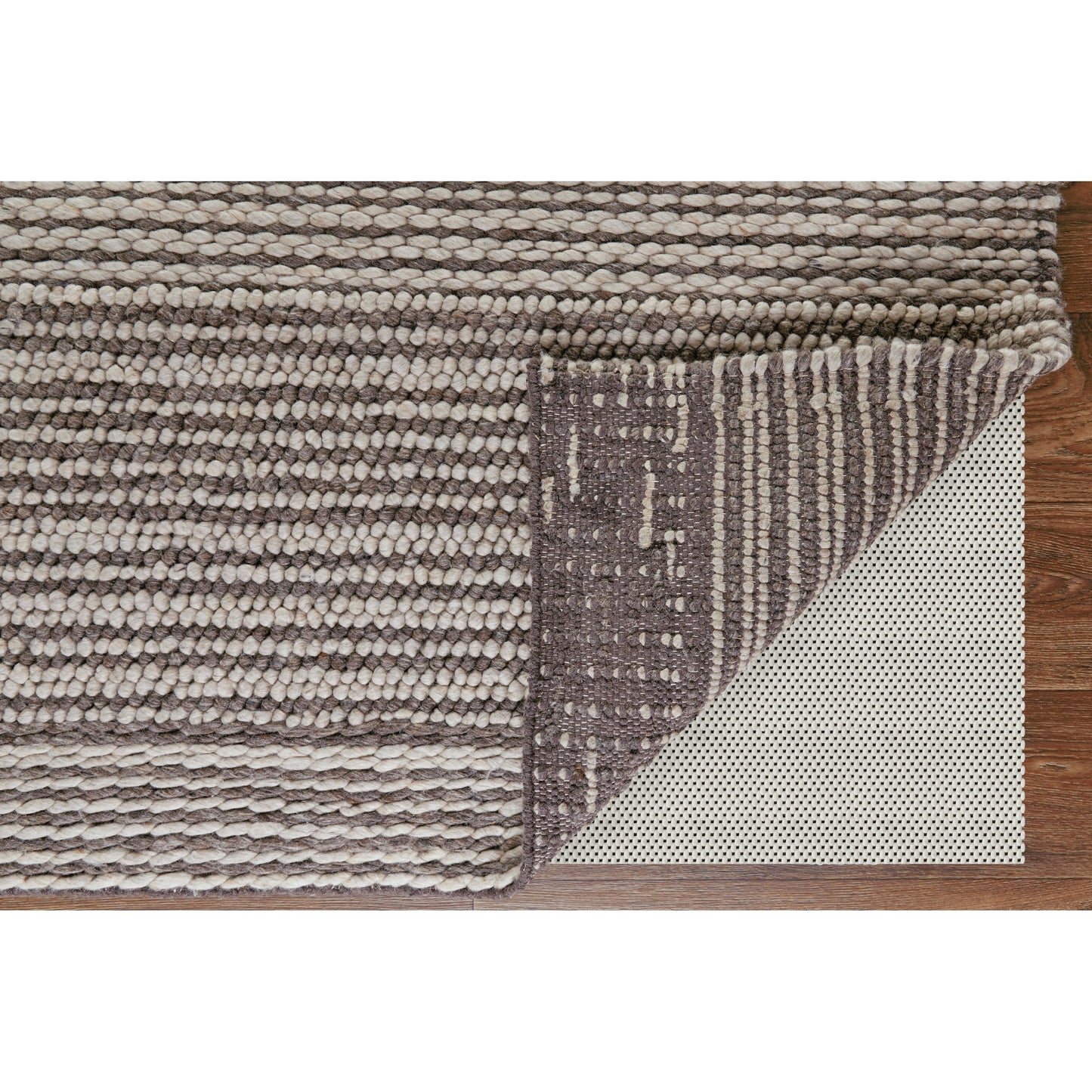 006 SI-2159059,SI-2159060,SI-2159064,SI-2159313 | Closeup | Hamden Stripes Rug - T19T8008 by Thom Felicia by Feizy Rugs in ivory, brown. Made from wool in a unique style.