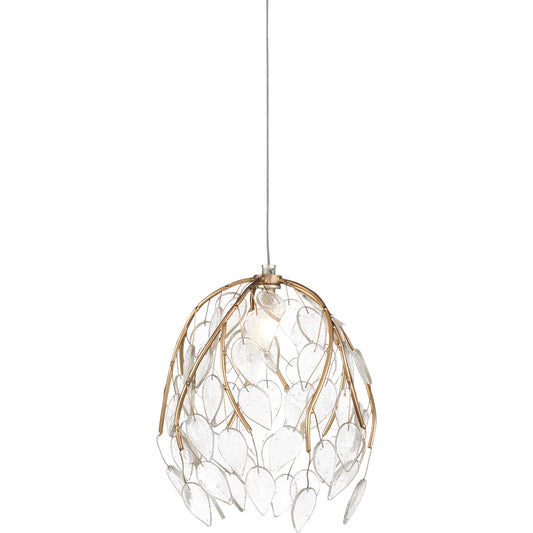 001 SI-2524228 | Primary Silo | Banyan 1-Light Multi-Drop Pendant by Currey and Company in antique brass, clear, silver. Made from metal, glass in a modern style.
