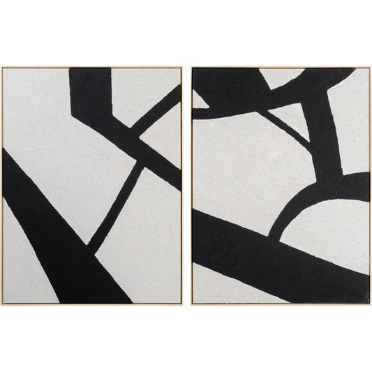 001 SI-2162996,SI-2162997,SI-2162998 | Primary Silo | Aasmaa Wall Art - AAM-003 by Surya in black and brown. Made from canvas, polystyrene in a modern style.