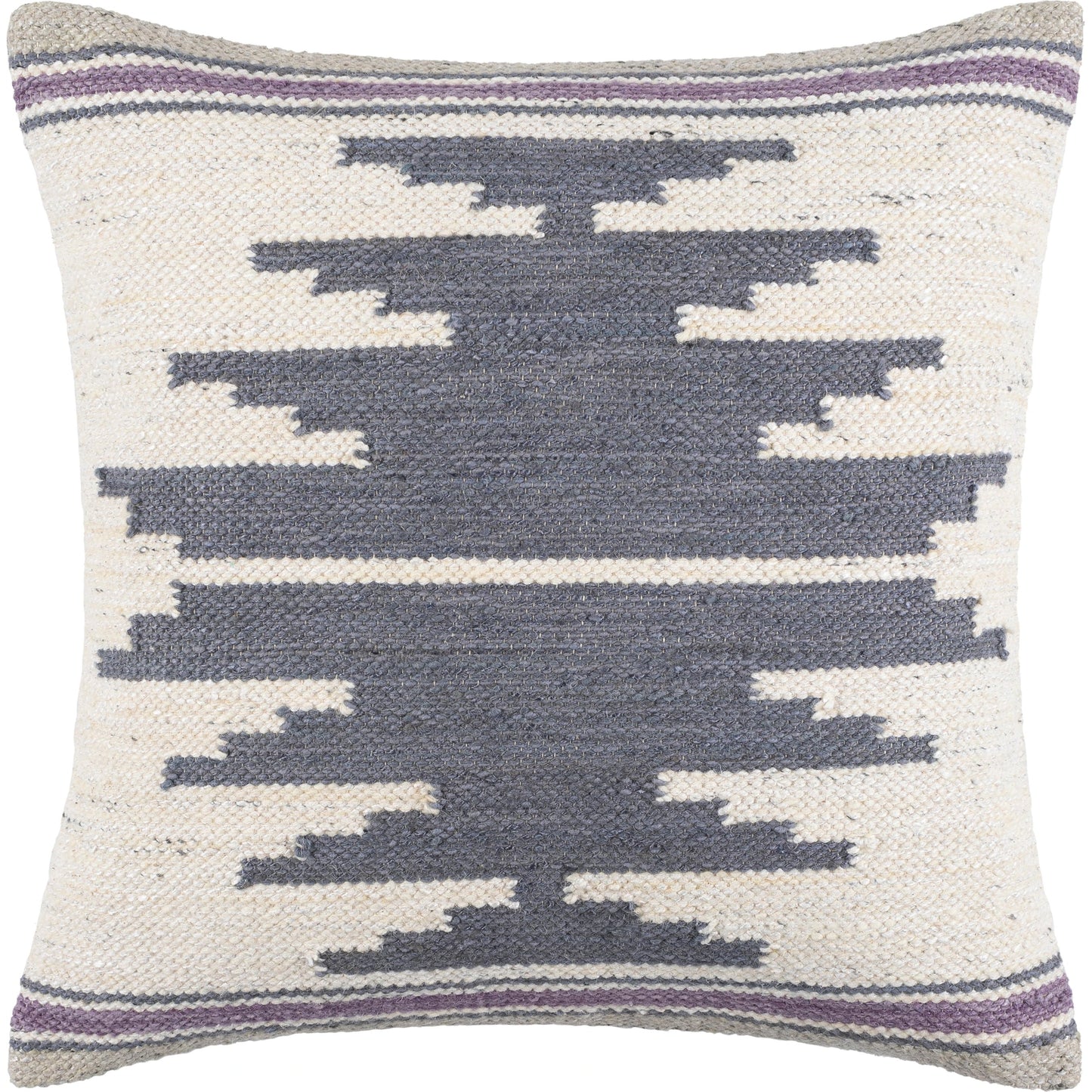 001 SI-1875763,SI-1875764,SI-1875765,SI-1875766 | Additional Silo | Alamosa Pillow - 30646 by Surya in charcoal, denim, purple. Made from 40% cotton, 40% viscose, 20% wool, 100% cotton in a eclectic & global style.