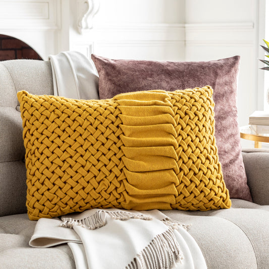 Alana Pillow - 32869 by Surya in yellow. Made from 100% cotton in a modern style.