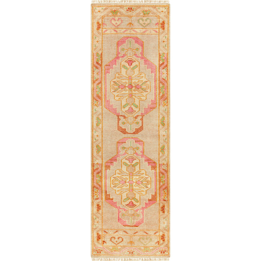 Anadolu Rug - 29980 by Surya in dusty pink, rose, beige, seafoam, wheat, cream. Made from 70% wool, 30% viscose in a unique style.