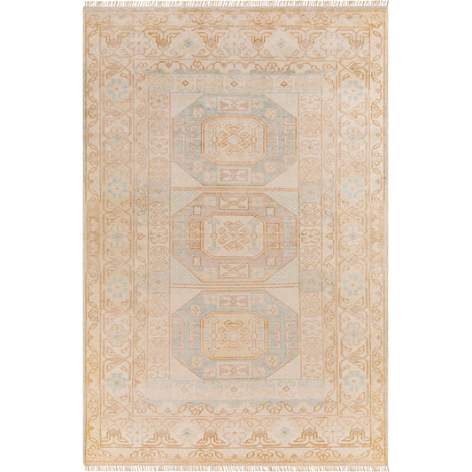 001 SI-1876352,SI-1876353,SI-1876354 | Primary Silo | Anadolu Rug - 30382 by Surya in ice blue, dusty pink, light beige, mustard, pale pink, cream. Made from 70% wool, 30% viscose in a unique style.