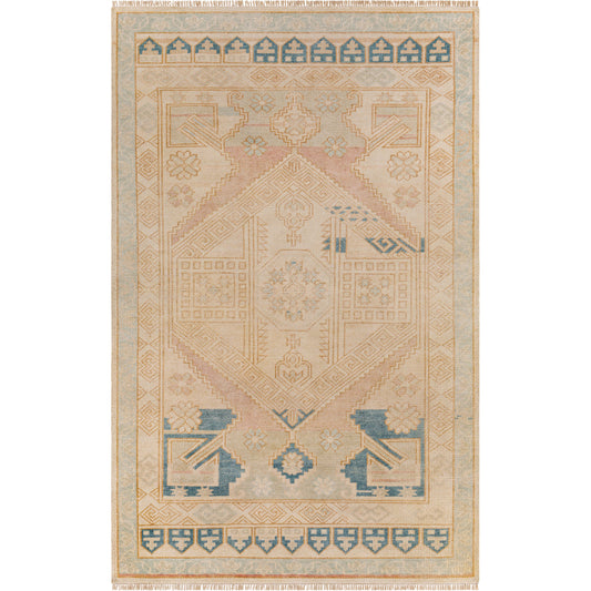 001 SI-1876369,SI-1876370,SI-1876371,SI-1876372,SI-1876374 | Primary Silo | Anadolu Rug - 30385 by Surya in blue, pale pink, light blue, camel, cream. Made from 70% wool, 30% viscose in a unique style.