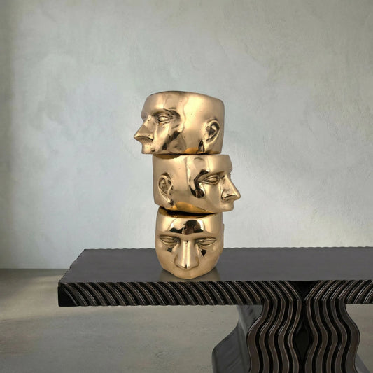 Set of 3 Character by Noir in brass. Made from brass in a eclectic & global style.