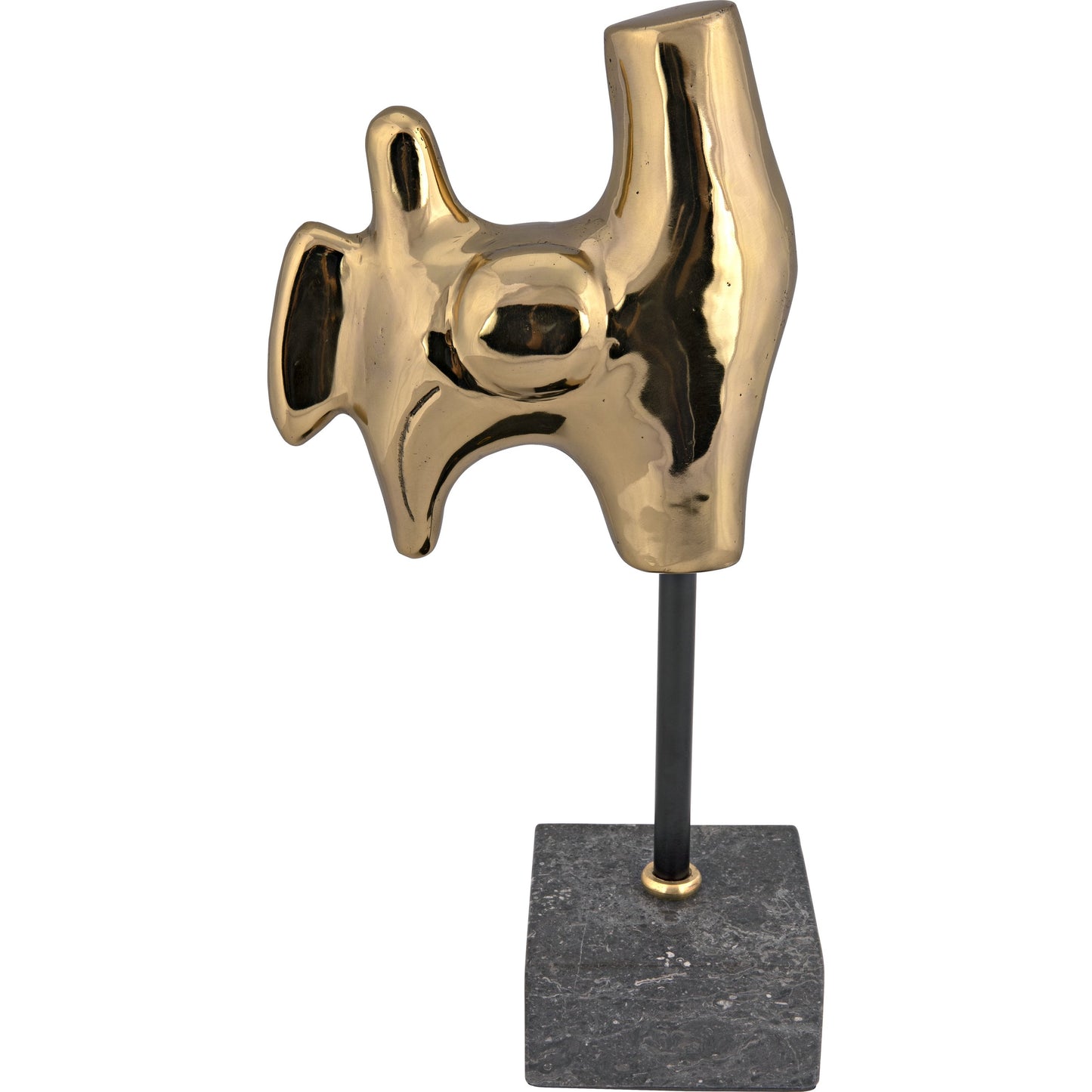 005 SI-1785656 | Additional Silo | Goker by Noir in antique brass. Made from metal alloy with black marble base in a modern style.