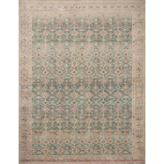Aubrey AUB-02 Rug by Angela Rose x Loloi in aqua, sand. Made from 100% polyester in a unique style.
