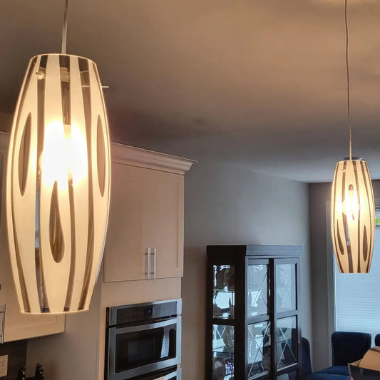 Chroman Empire Mini Pendant by Varaluz in chrome. Made from chrome, two-layer smoky chrome in a modern style.