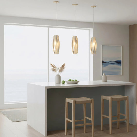 Chroman Empire 1-Light Mini Pendant by Varaluz in gold. Made from steel, glass in a unique style.