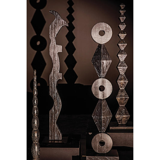 Freia Sculpture by Noir in cinder black. Made from mindi in a traditional style.