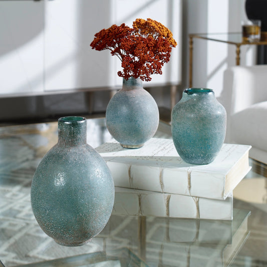 Mercede Weathered Vases (Set of 3) by Uttermost. Made from glass in a modern style.