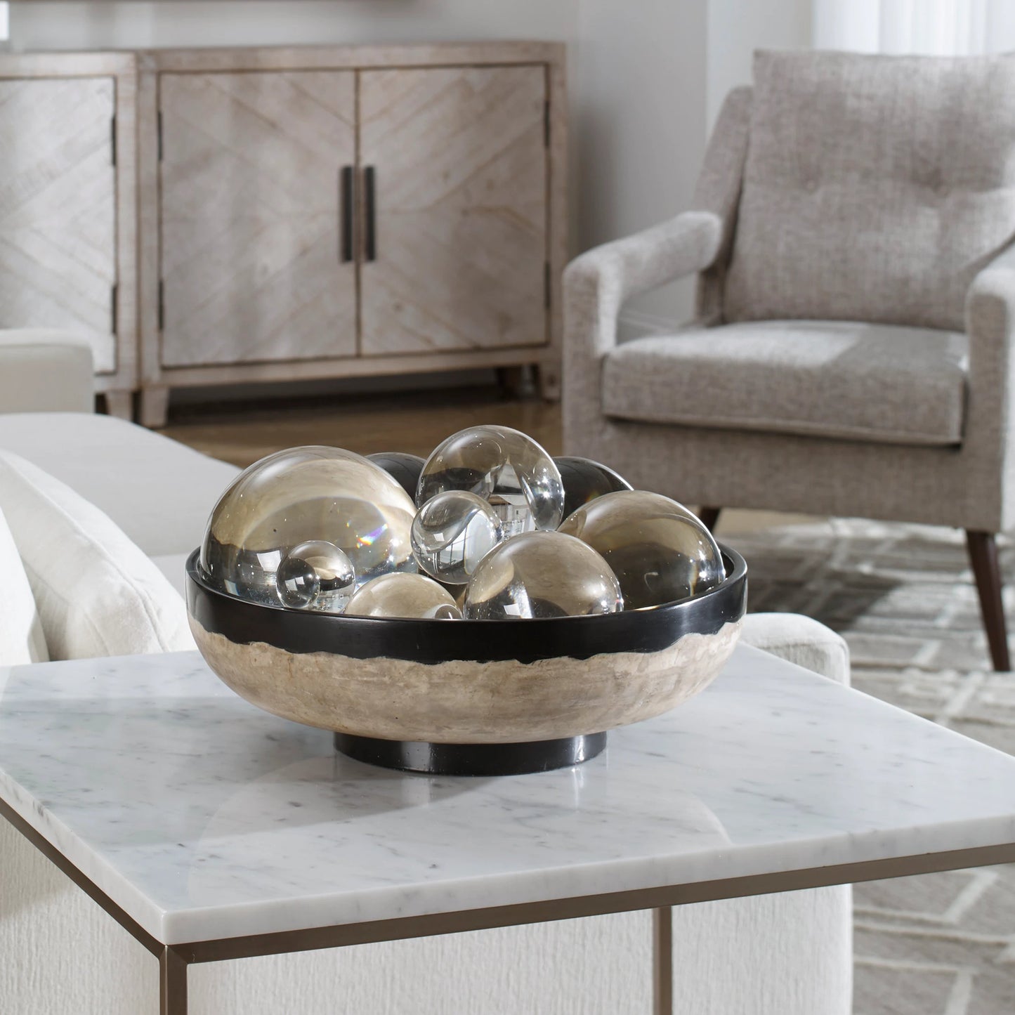 003 SR-824171 | Lifestyle | Rastia Terrazzo Bowl by Uttermost. Made from coral, resin in a eclectic & global style.
