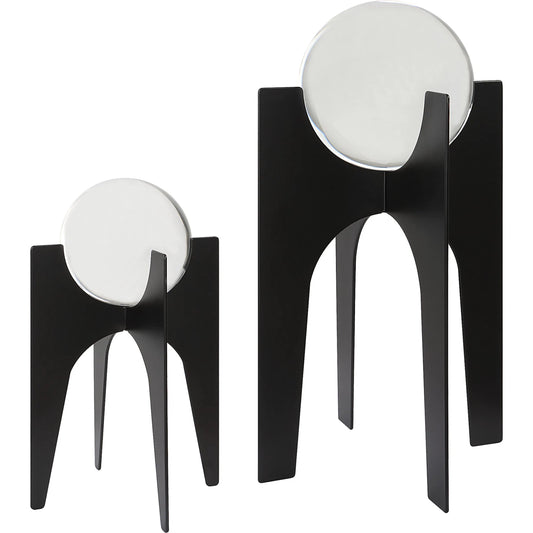 001 SI-1981250 | Primary Silo | Ellianna Spheres by Uttermost in black. Made from crystal, iron in a modern style.